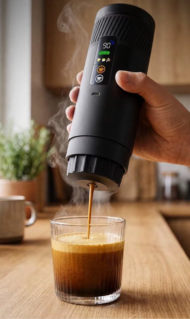 Extraction d'un espresso dans un verre
